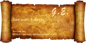 Gerzon Edvin névjegykártya